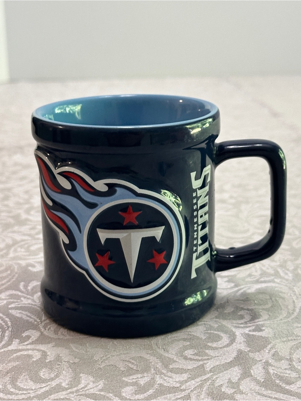 VTG 2000 NFL Tennessee Titans Relief Embossed Ceramic Coffee Mug Cup 3D Logo